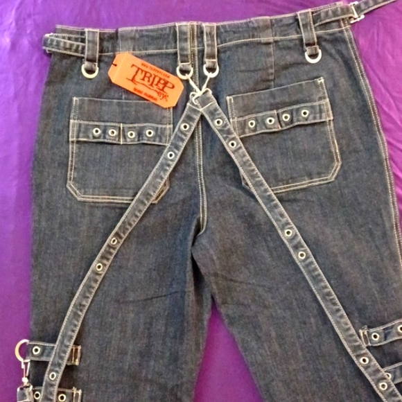 TRIPP NYC DENIUM BONDAGE PANTS SIZE 16 BLUE - Picture 2 of 16